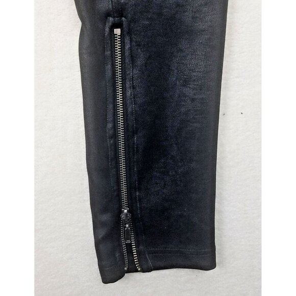 Free People‎ The Midnight Vegan Suede Faux Leather Leggings Black women's M - Picture 2 of 10